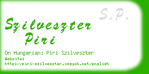 szilveszter piri business card